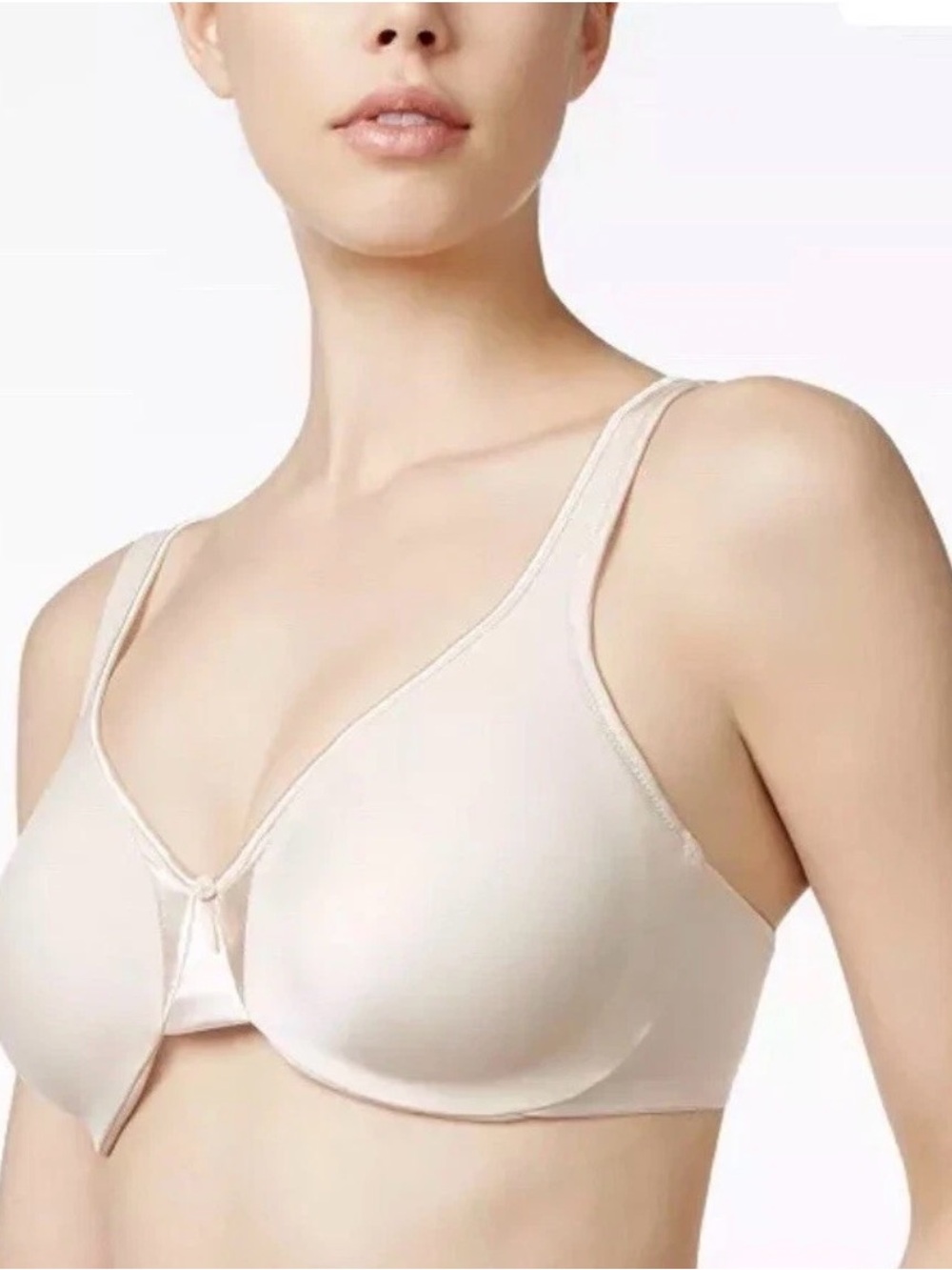 Olga Signature Support Satin Underwire Bra. Light Pink/White. 42D.